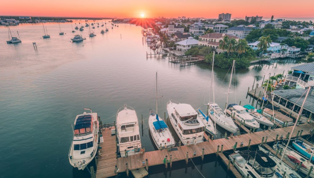 Scenic view of Florida's most well-known feature, the beautiful Florida sunsets.